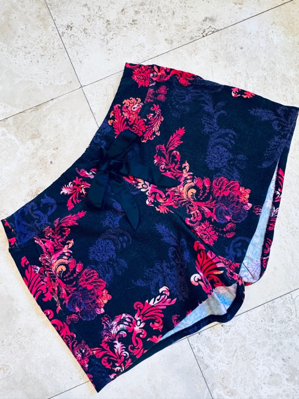 Soma Black Floral Lounge Shorts